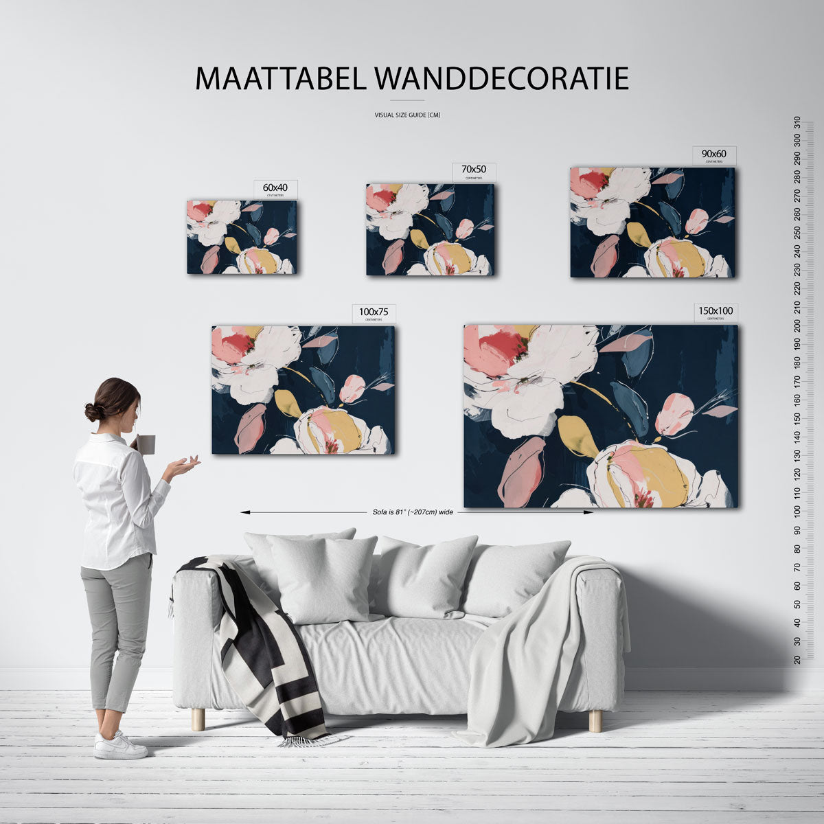 Bloemrijke compositie – Dynamische – op canvas, dibond of plexiglas
