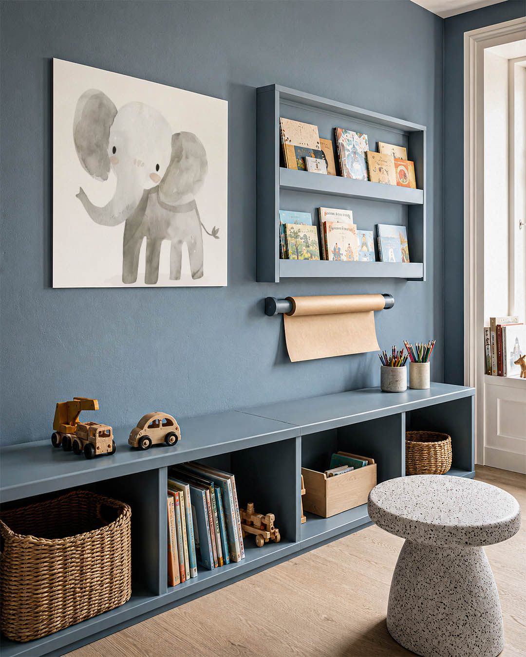 Schattige olifant illustratie kunstwerk – detailweergave – dit kunstwerk toont een schattige olifant met zachte lijnen en