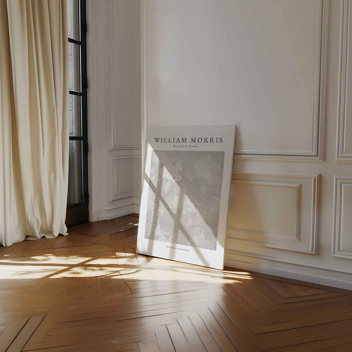 Botanische Kunstprint Grijs – staand kunstwerk voor modern interieur