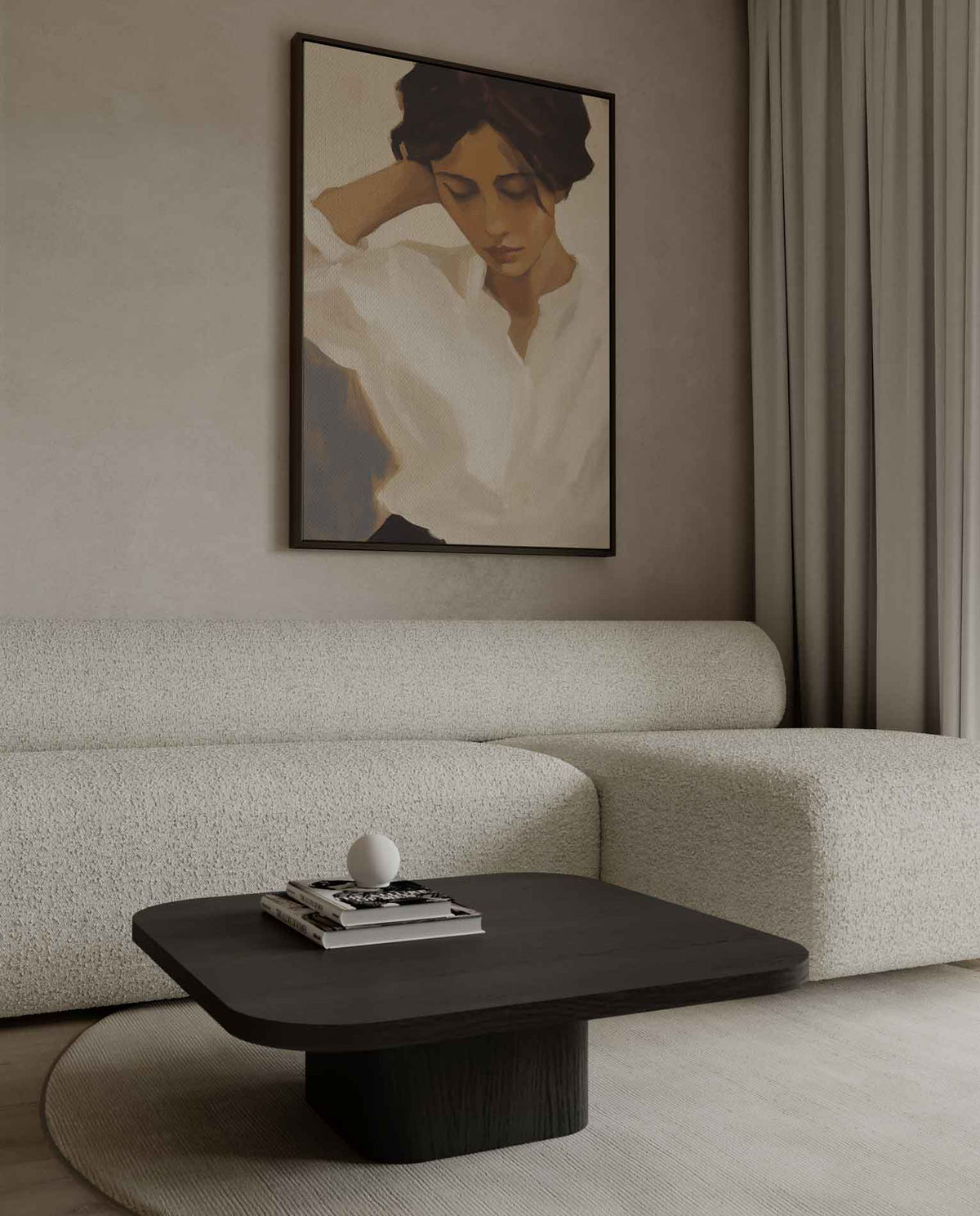 Vredige Overpeinzing – canvas wanddecoratie in portret formaat