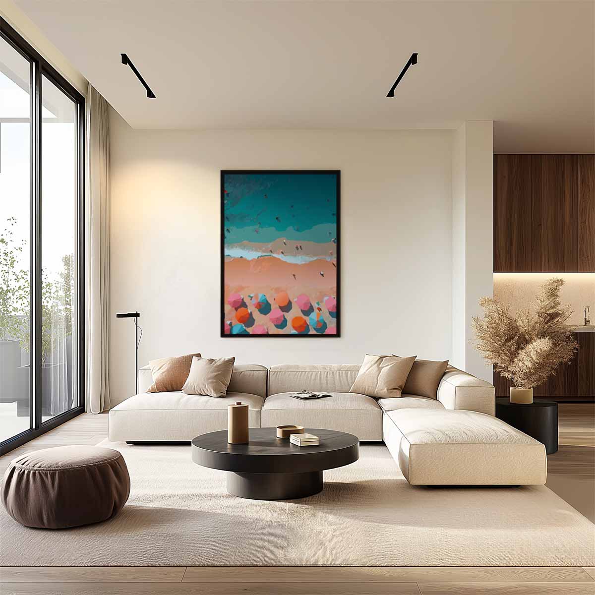 Zomers Strandavontuur – staand kunstwerk voor modern interieur