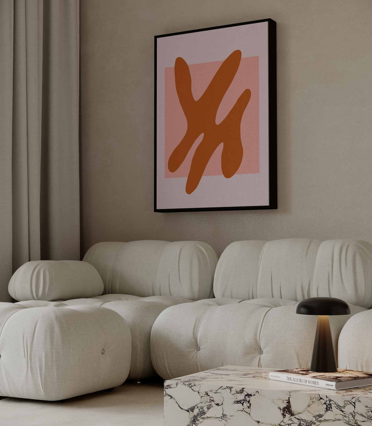 Abstracte Terracotta Vormen – staande wandkunst voor woonkamer of interieur