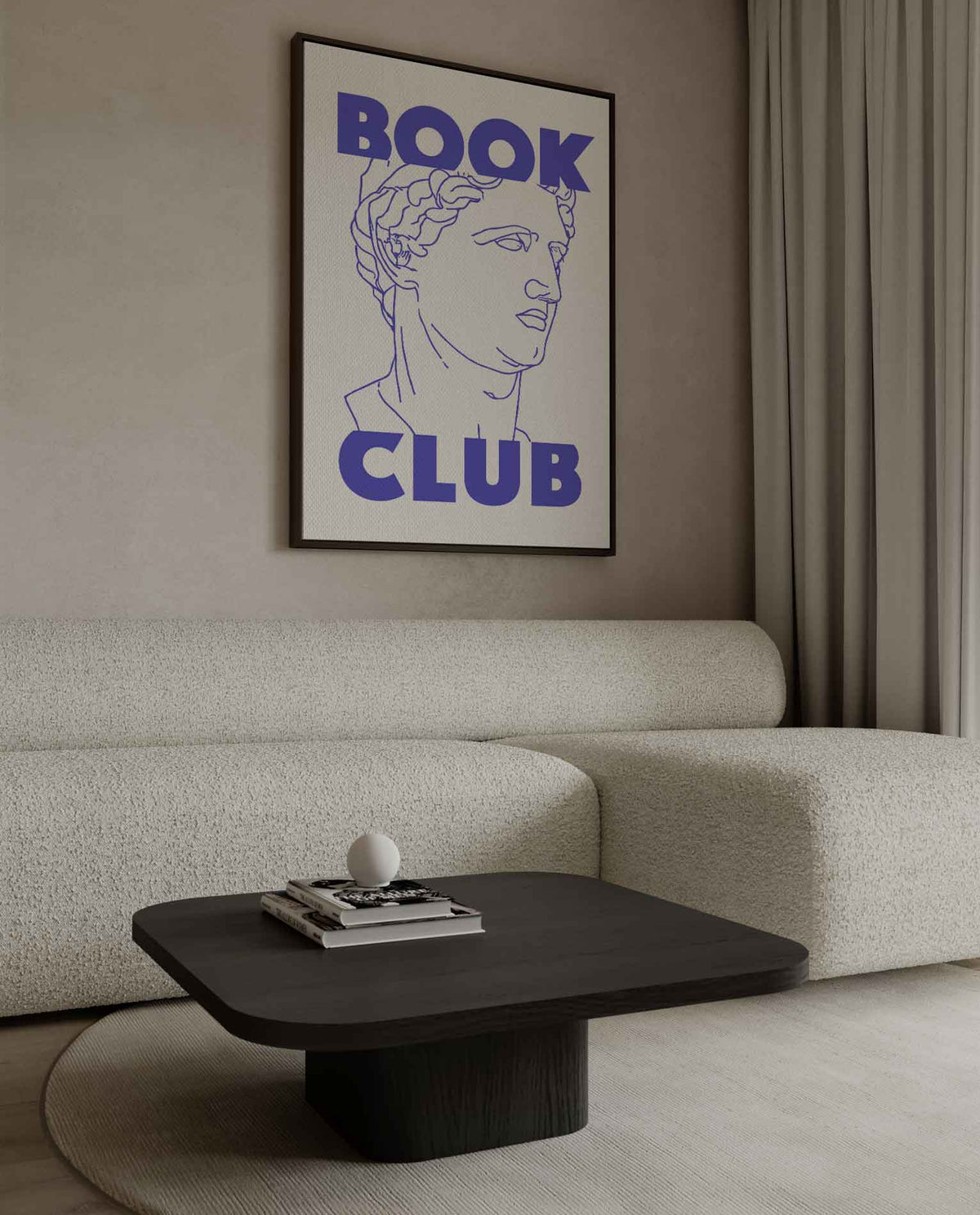 Boekclub Klassieke Buste – dibond wanddecoratie in staand formaat
