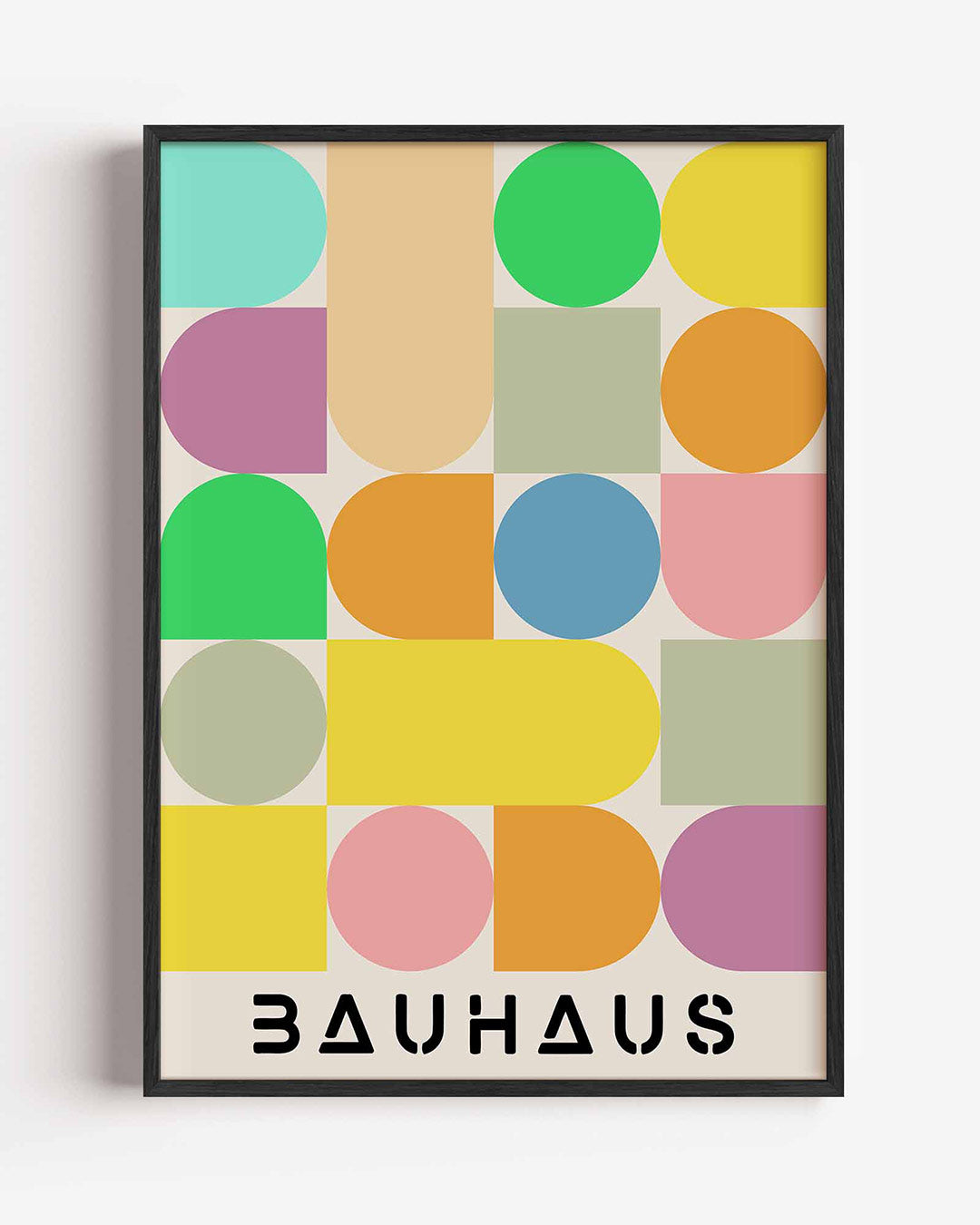 Vormen en vlakkenspel – staande Bauhaus poster als wanddecoratie