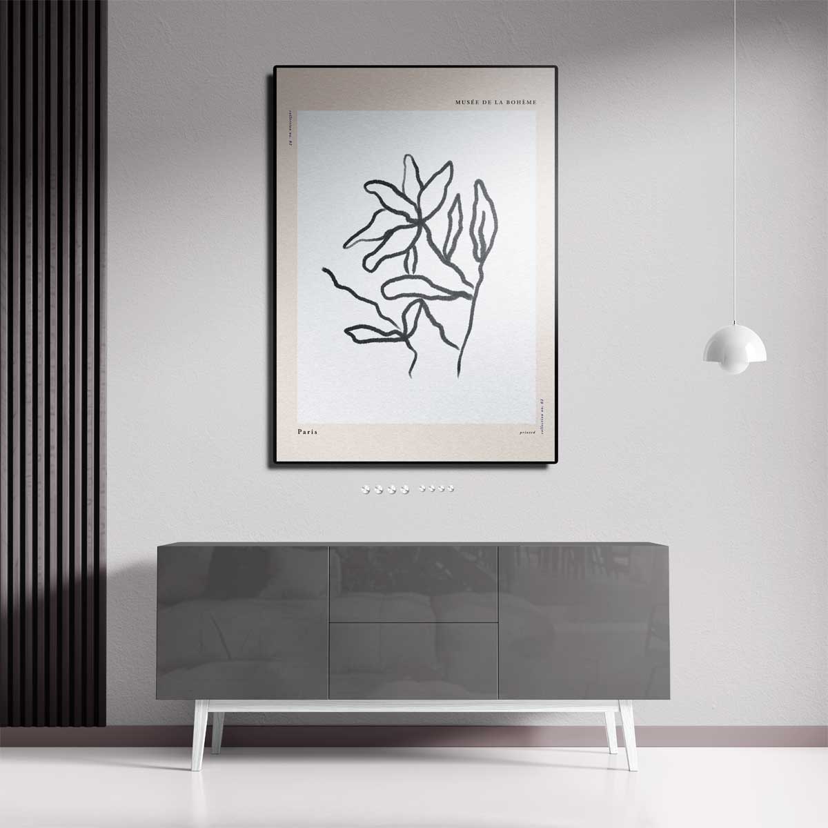 Organische Lijnen Kunstprint – canvas kunstwerk als wanddecoratie