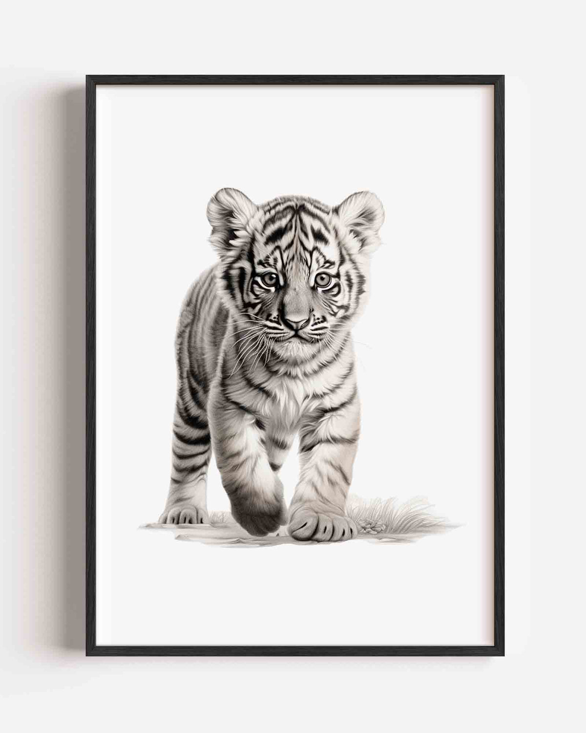 Tijgerwelp – dieren portret poster als wanddecoratie