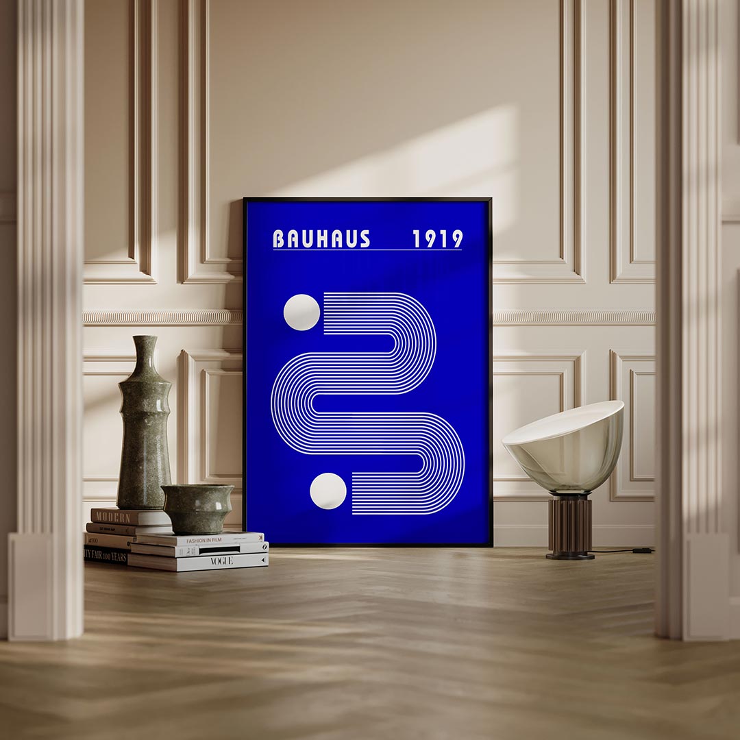 Lijnen en vlakken – moderne Bauhaus wandkunst als poster
