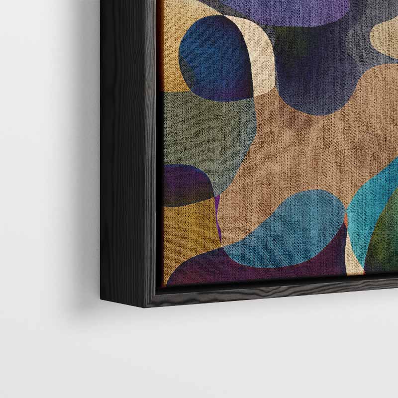 Kleurrijke Dans van Abstracte Vormen – plexiglas wanddecoratie in portret formaat