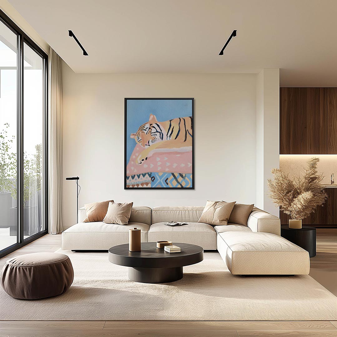 Dromende tijger – staand wanddecoratie kunstwerk