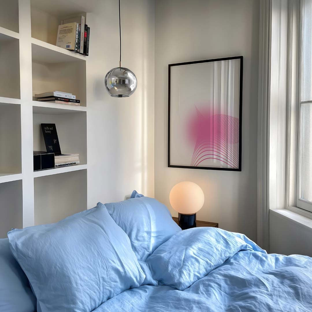Golven van Vrolijkheid – staande kleurrijke abstracte wanddecoratie van WallArtistic