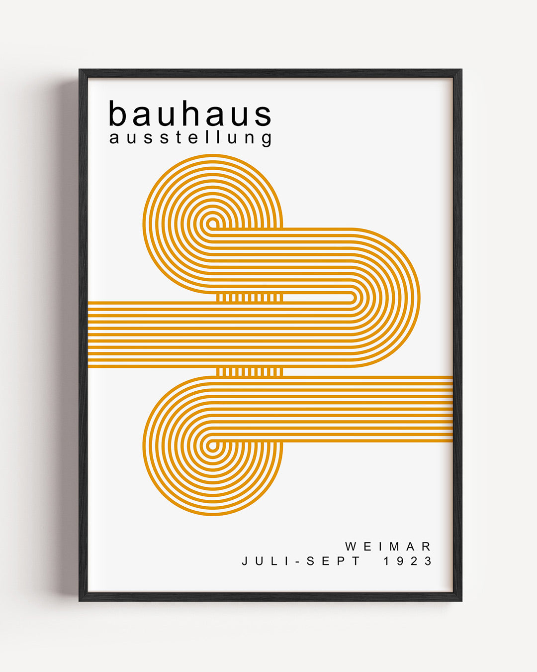 Lijnen en cirkelpatronen – staande Bauhaus poster als wanddecoratie