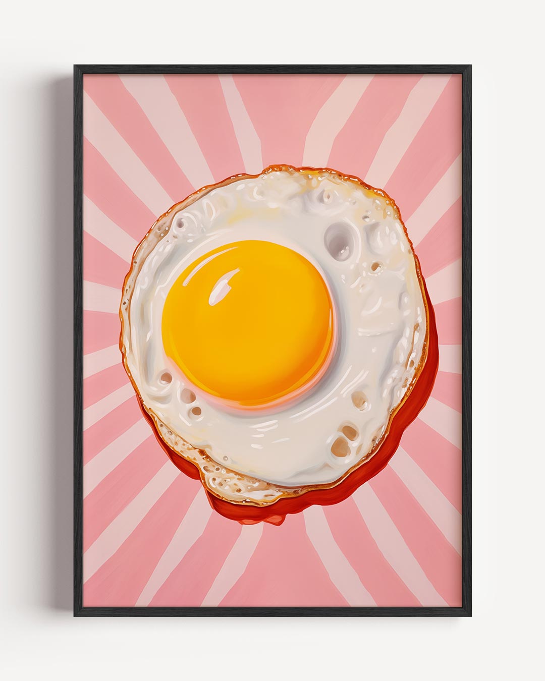 Speelse Gebakken Ei – keuken portret poster als wanddecoratie