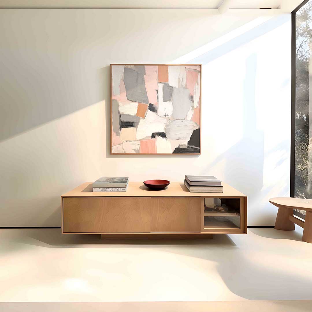 Abstracte vormen – vierkante zachte abstracte wanddecoratie van WallArtistic