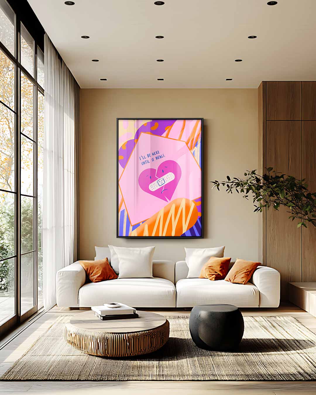 Troostend Hart Kunstprint – staand kunstwerk voor modern interieur