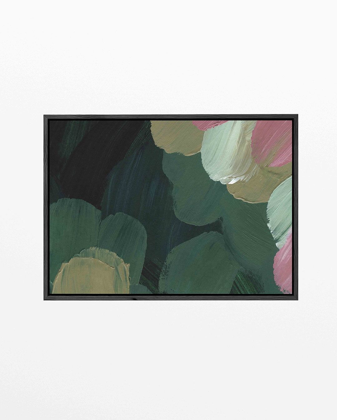 Organische kleurencompositie – Groen – liggend wanddecoratie kunstwerk