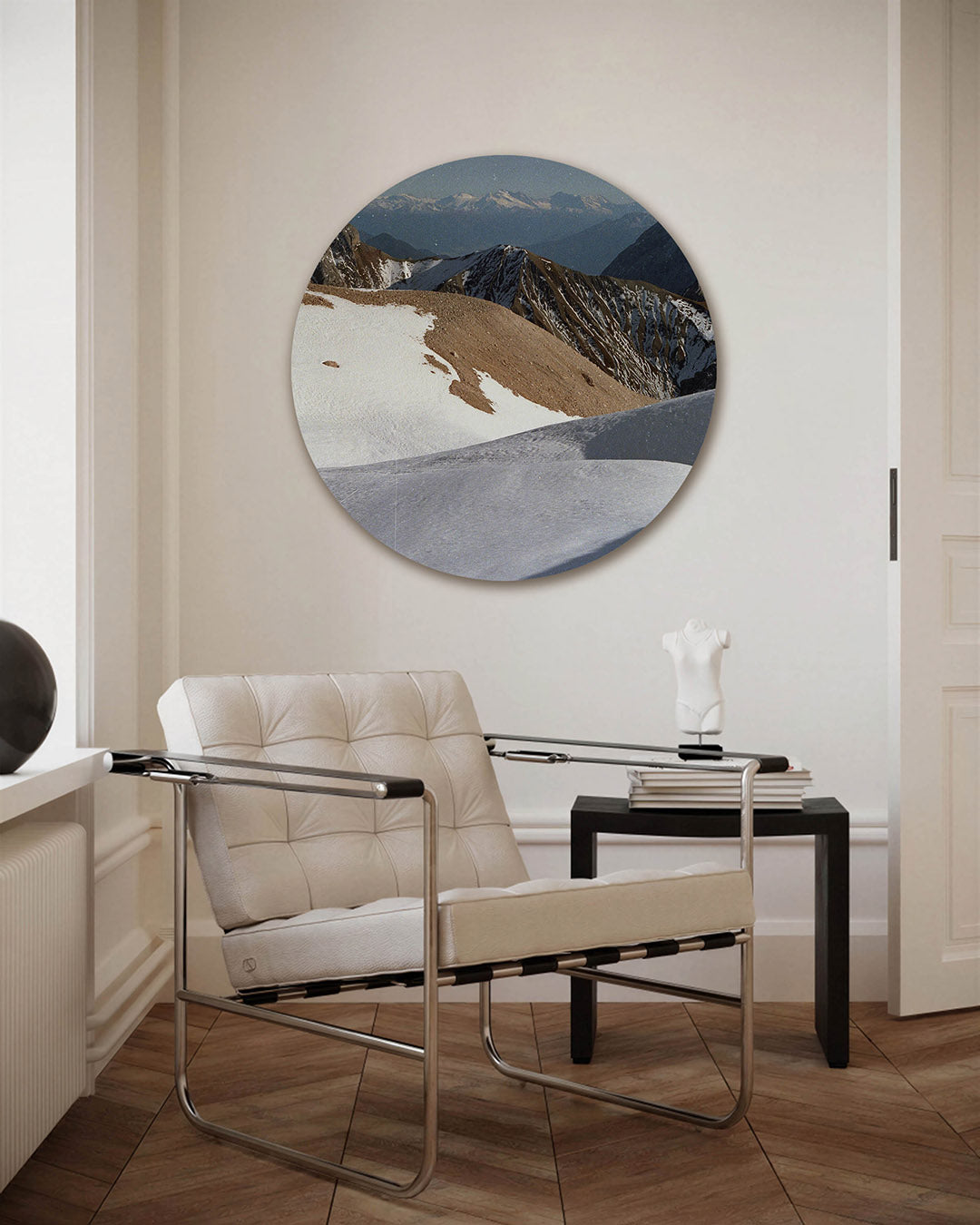 Berglandschap – fotografie muurcirkel als ronde wanddecoratie