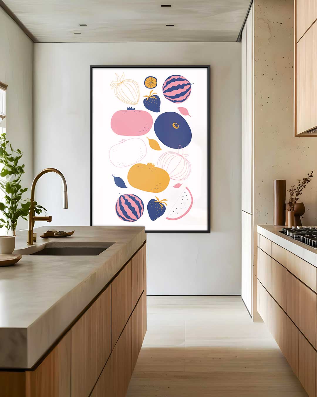 Fruitige Kunstprint – staand kunstwerk voor modern interieur
