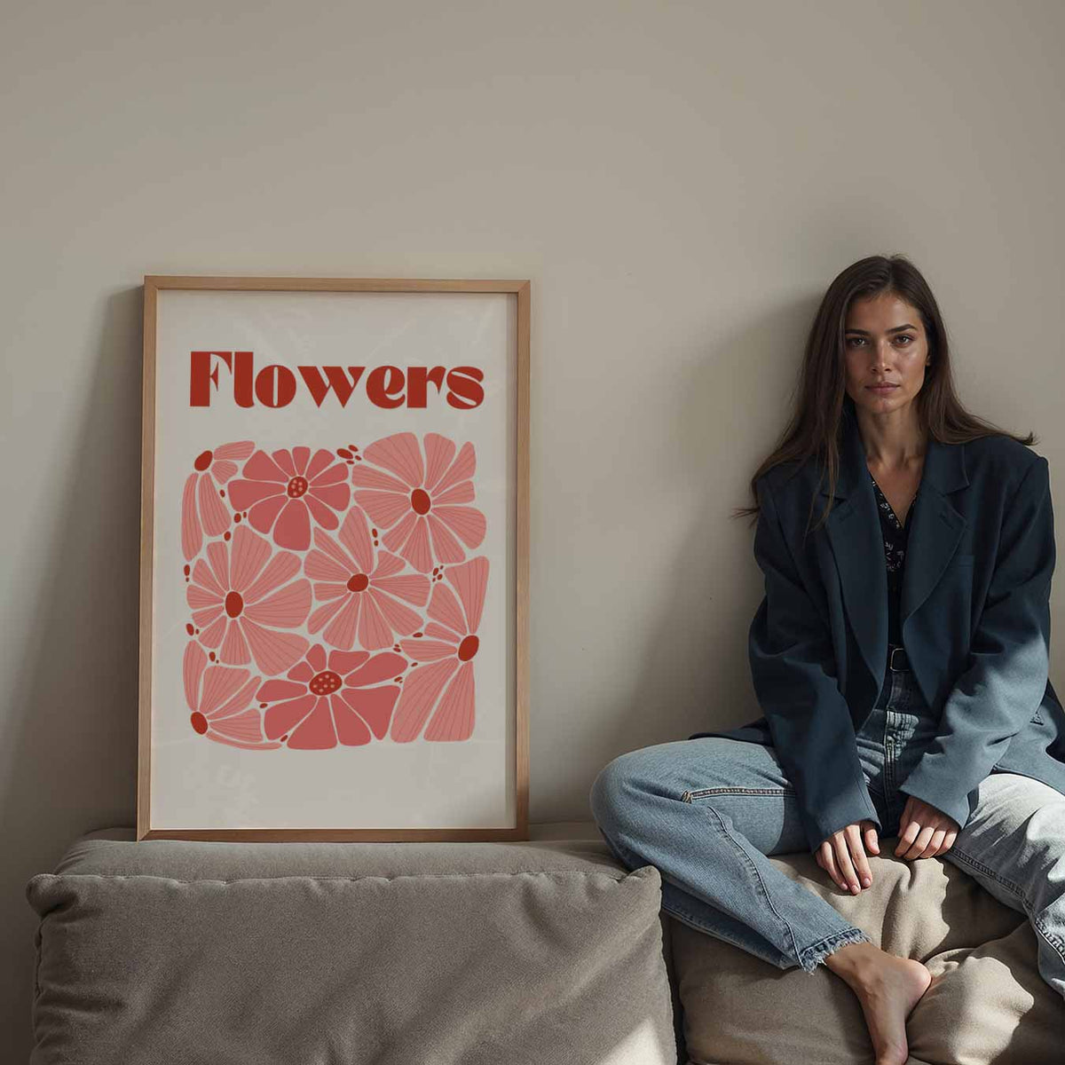 Bloemenpracht – Streetart wandkunst als portret poster