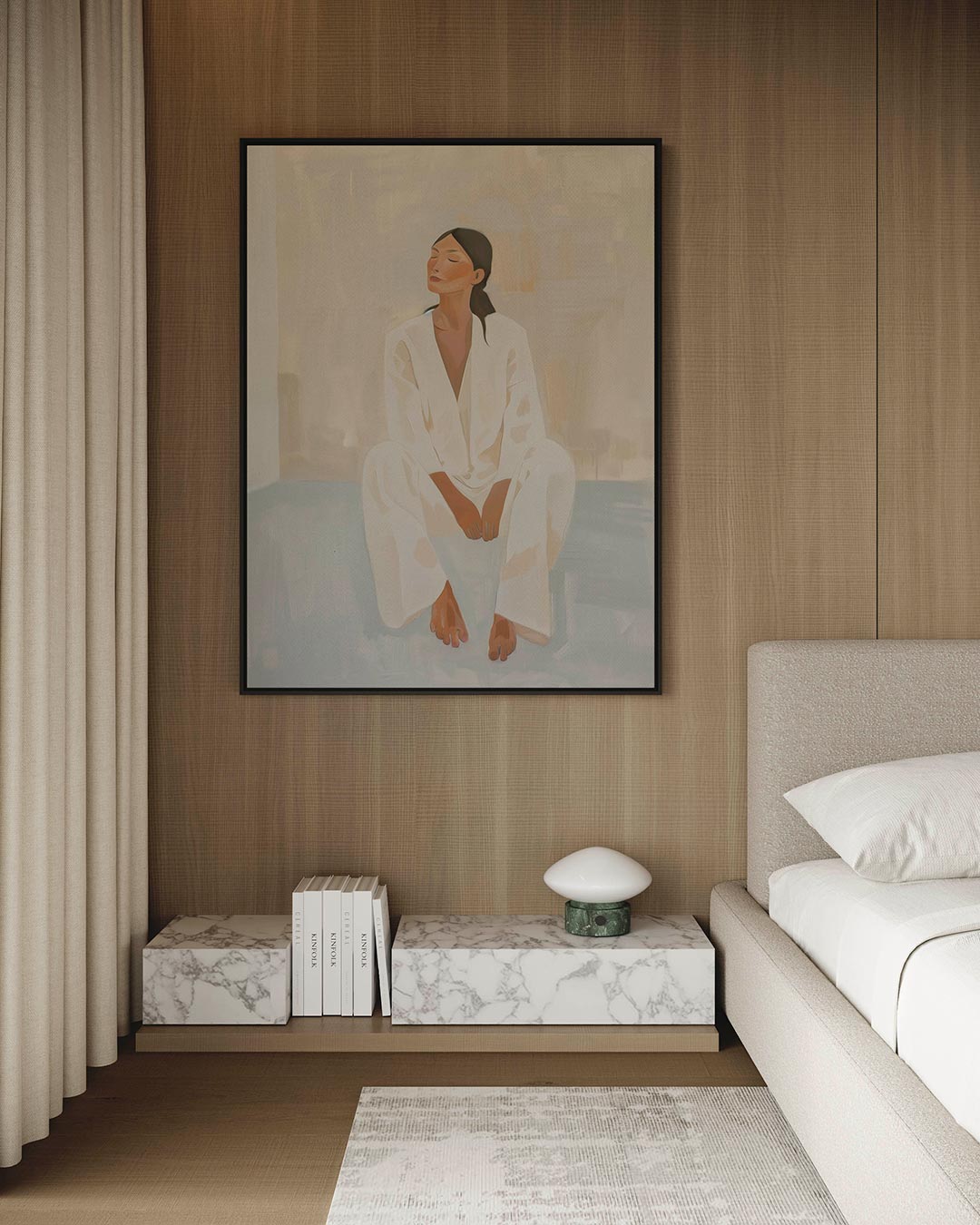 Rustige zittende vrouw – staand wanddecoratie kunstwerk