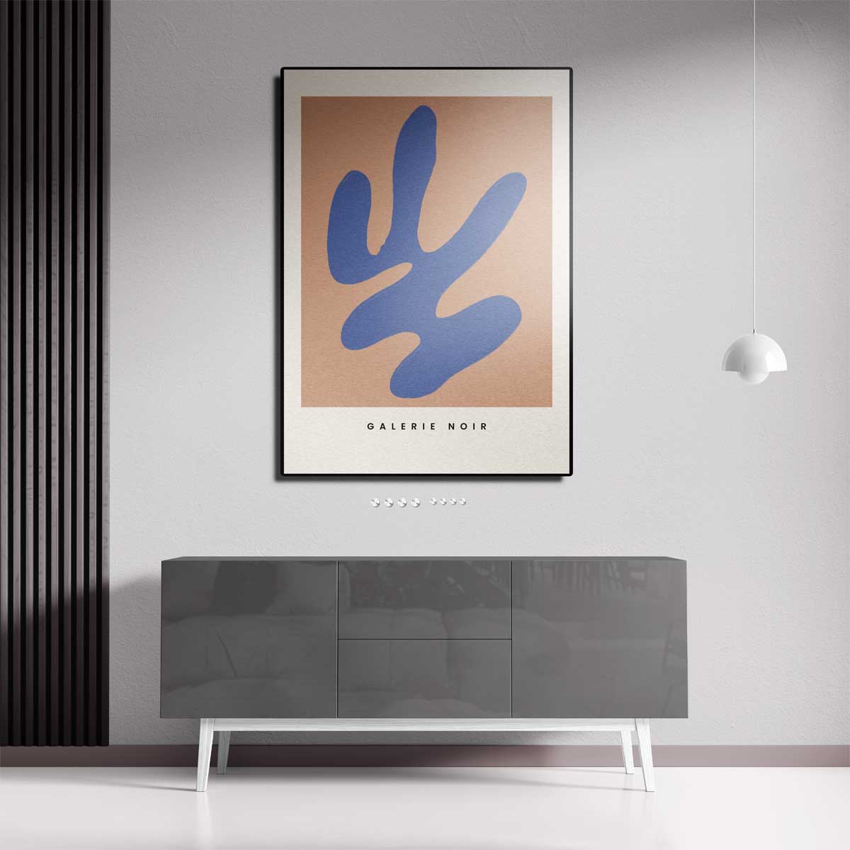 Blauwe Abstractie op Nude – portret wandkunst van WallArtistic