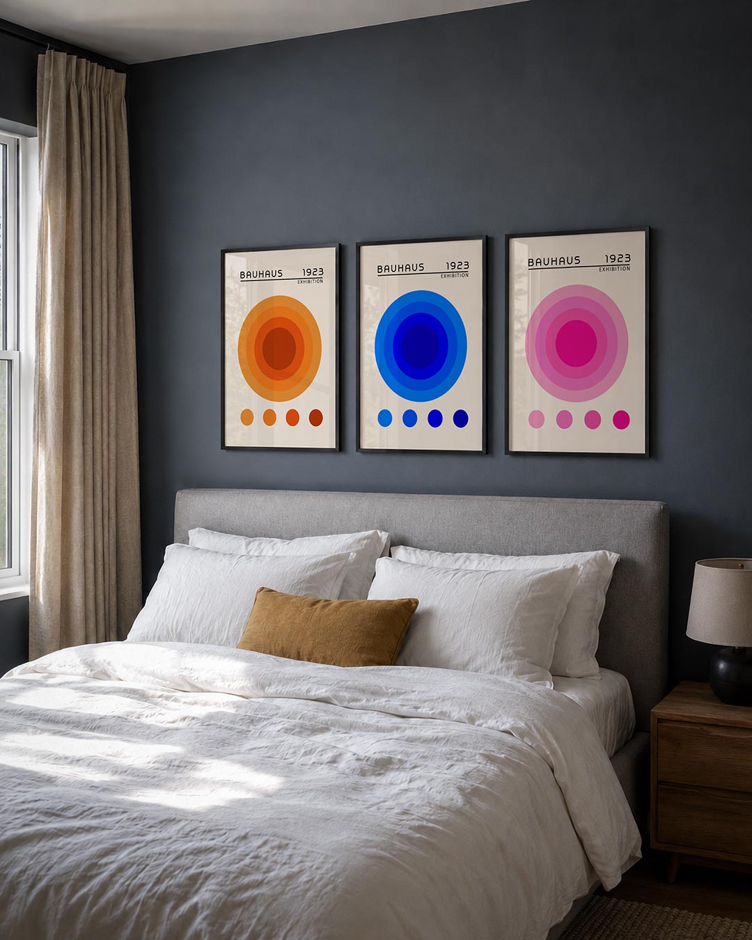 Cirkelharmonie posterset – derde productweergave – deze posterset in drie delen toont een reeks concentrische cirkels in