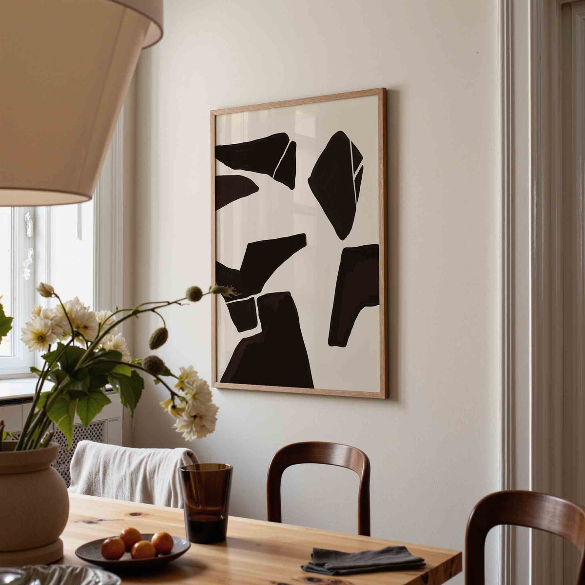Abstracte vormen – eigentijdse illustratie poster in staand formaat
