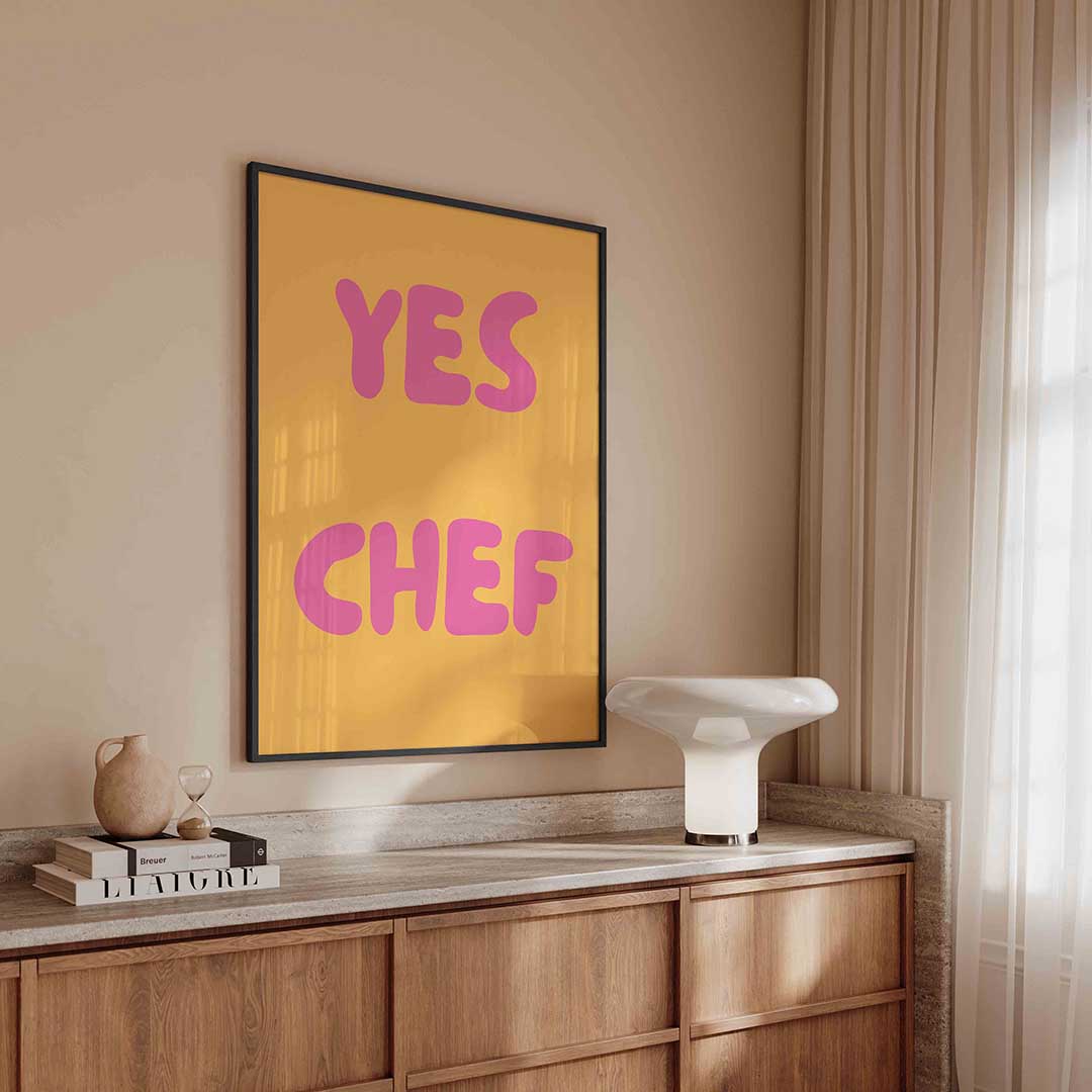Yes chef – kleurrijke Pop Art poster in staand formaat
