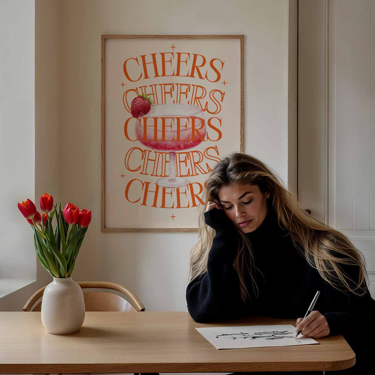 Cheers Cocktail – Popart poster als moderne urban wanddecoratie