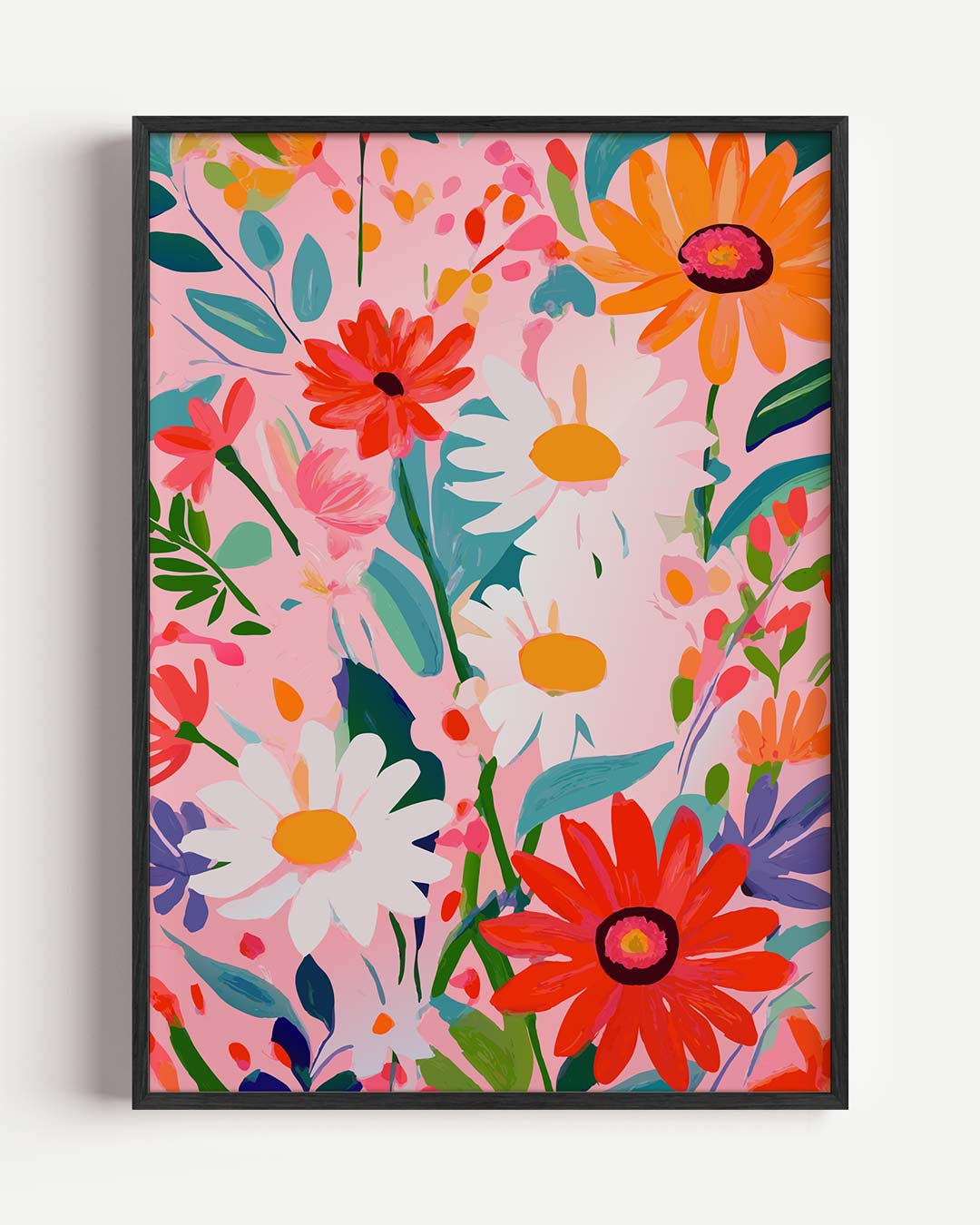 Bloemenpracht op Canvas – zomer portret poster als wanddecoratie