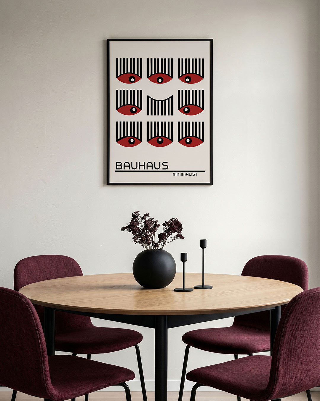 Vorm en lijnen – staande Bauhaus poster voor aan de muur