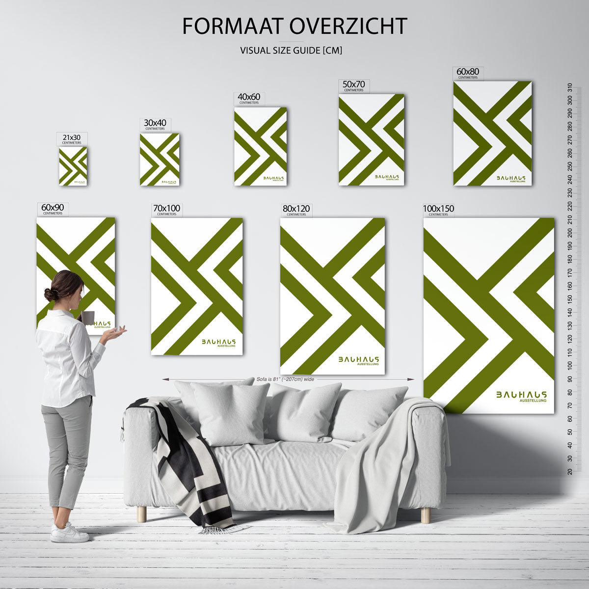 Lijnenspel en kleur – Bauhaus poster als moderne geometrische wanddecoratie