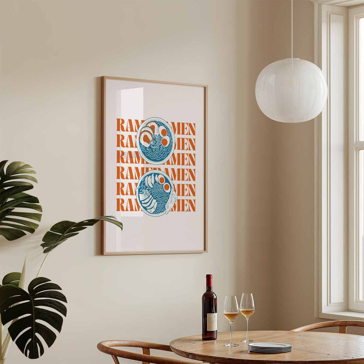 Stijlvolle Ramen – keukenposter in staand formaat