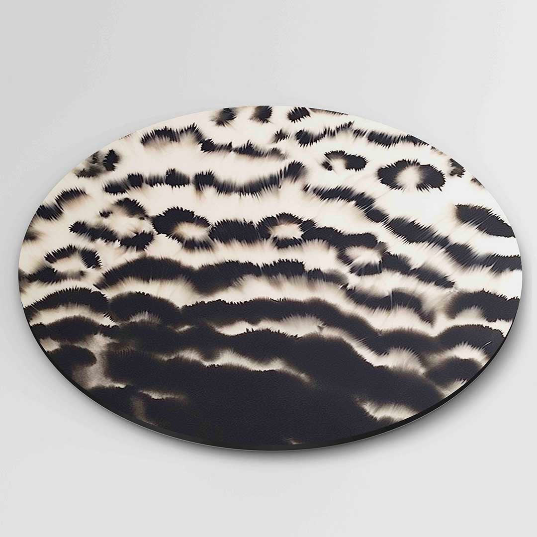 Zwart wit patroon – ronde safari wanddecoratie van WallArtistic