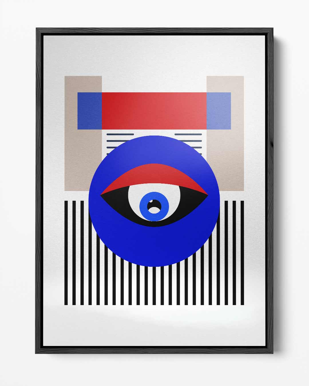 Modern Geometrisch Oogkunstwerk – portret kunstwerk als wanddecoratie