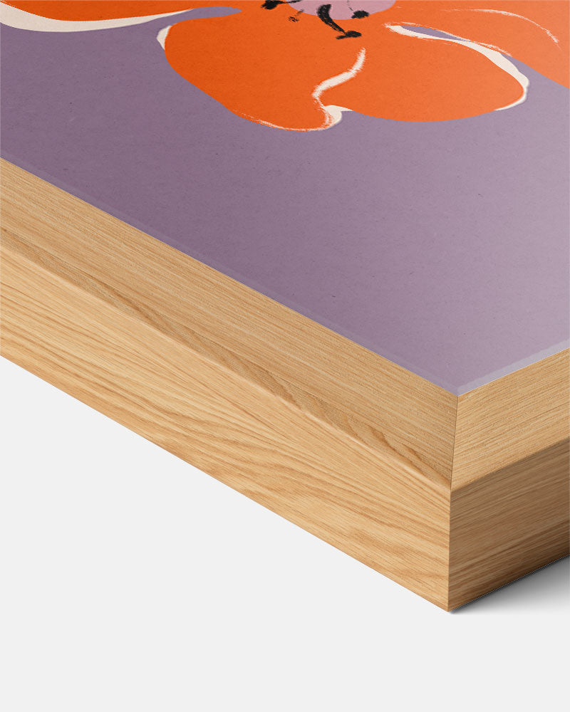 Bloemenpracht op Paarse Achtergrond – bloemen poster als moderne staande wanddecoratie