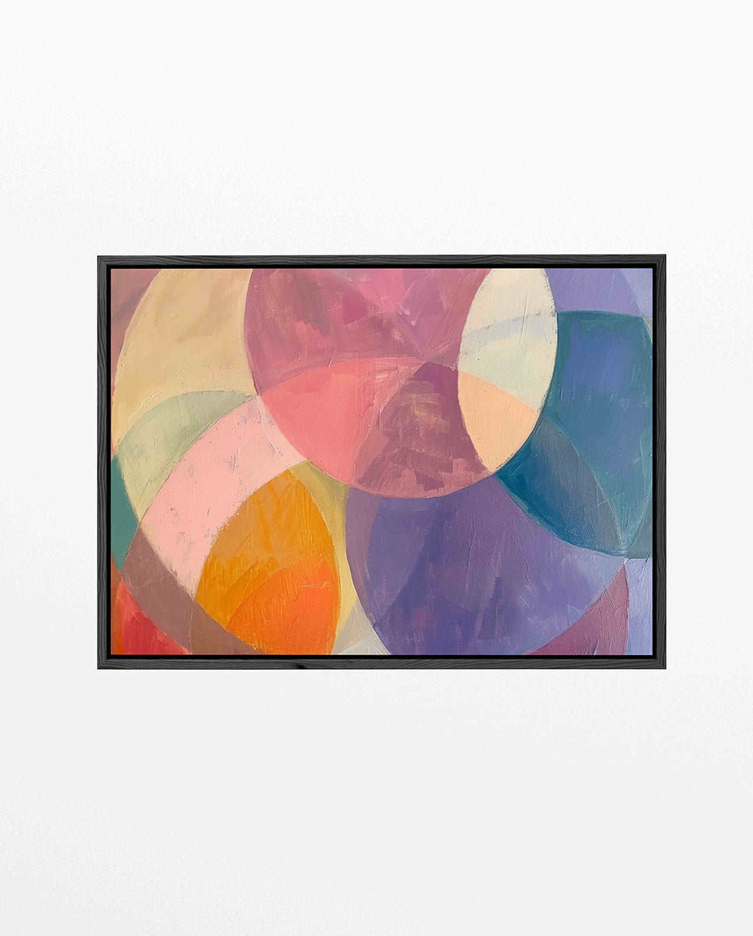 Kleurrijke cirkelvormen – liggend abstract kunstwerk