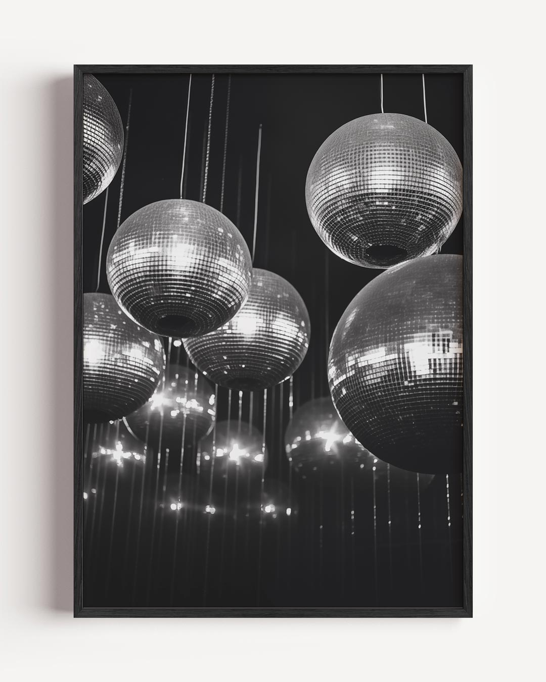 Glitter & Glamour Discoballen – kerst portret poster als wanddecoratie