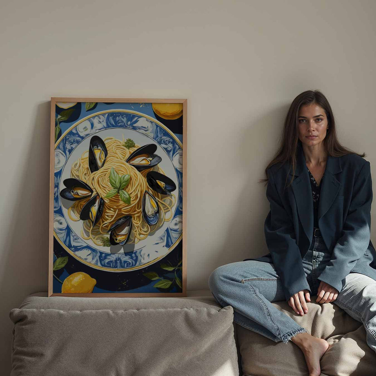 Mediterrane Spaghetti Sfeerposter – staande keuken wanddecoratie van WallArtistic