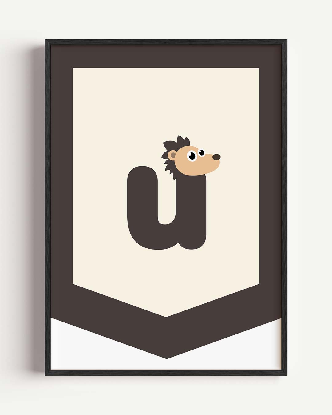 Schattige Egel Letterposter – kids portret poster als wanddecoratie