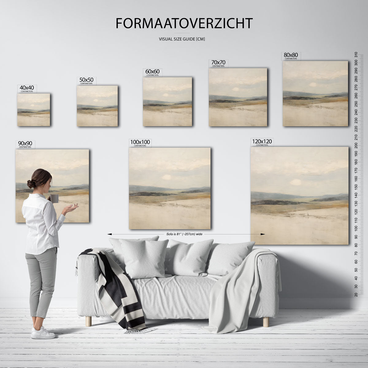 Landschap met bergen – vierkante muurposter met vintage uitstraling