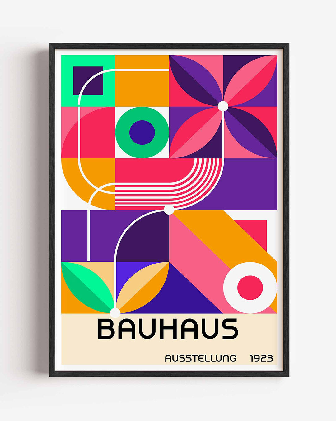 Vorm en kleur – staande Bauhaus poster als wanddecoratie