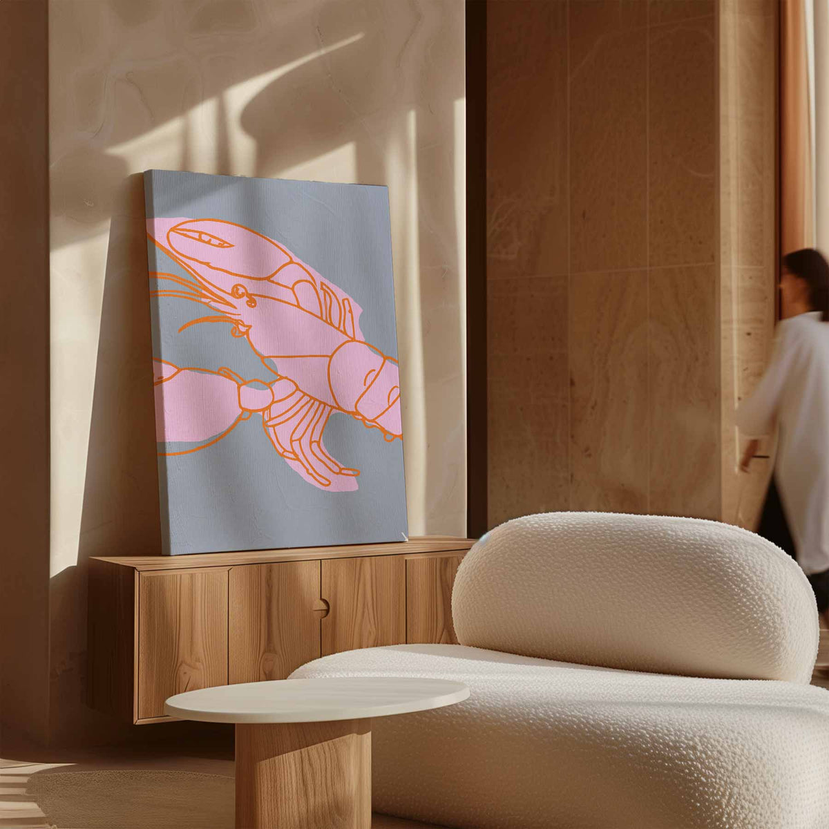 Kleurrijke Krabillustratie – canvas wanddecoratie in portret formaat