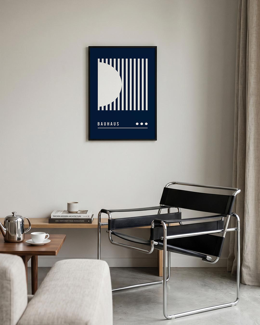Lijnen en vlakken – geometrische Bauhaus poster in staand formaat