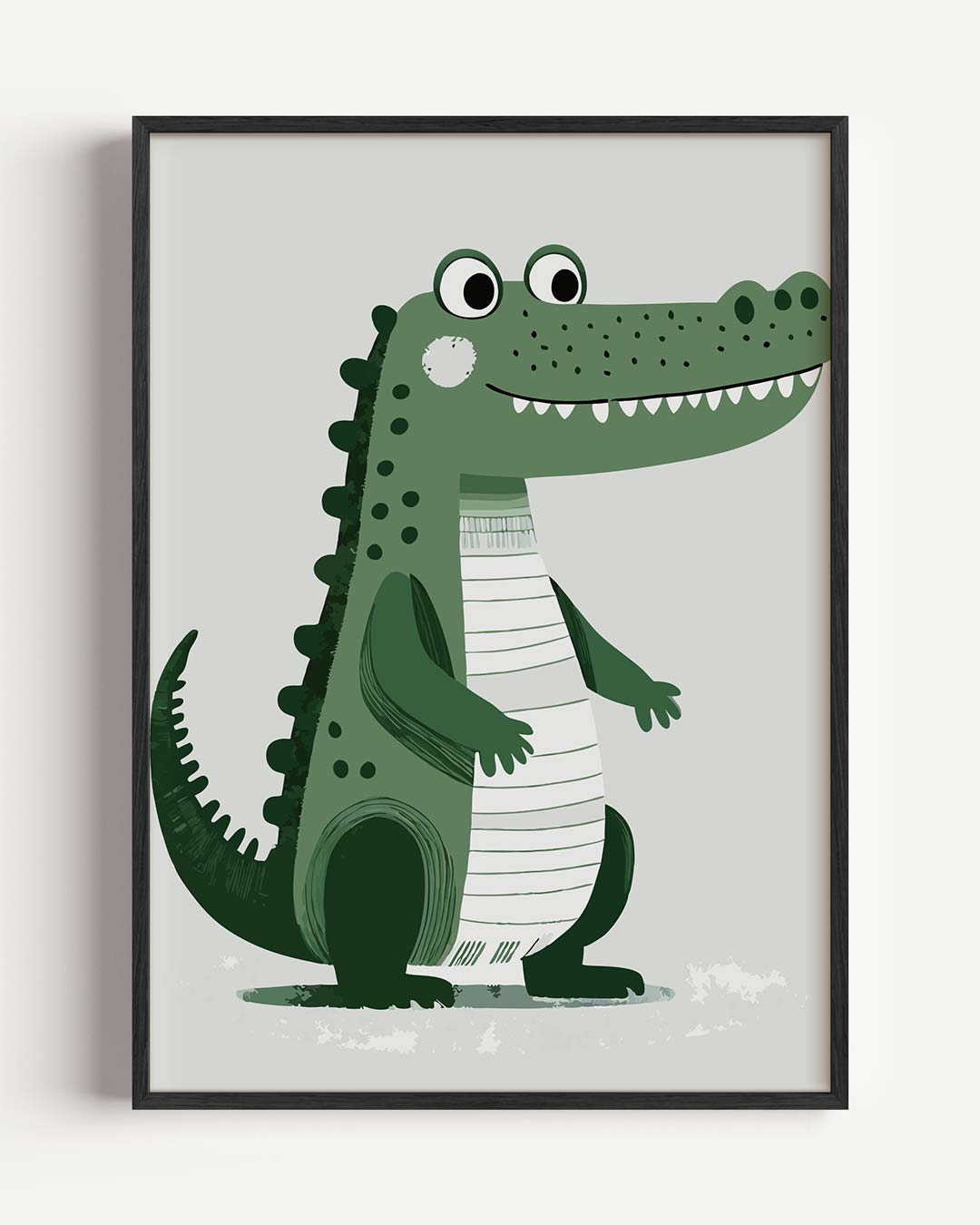 Vrolijke Krokodil Kinderkamerposter – kids portret poster als wanddecoratie