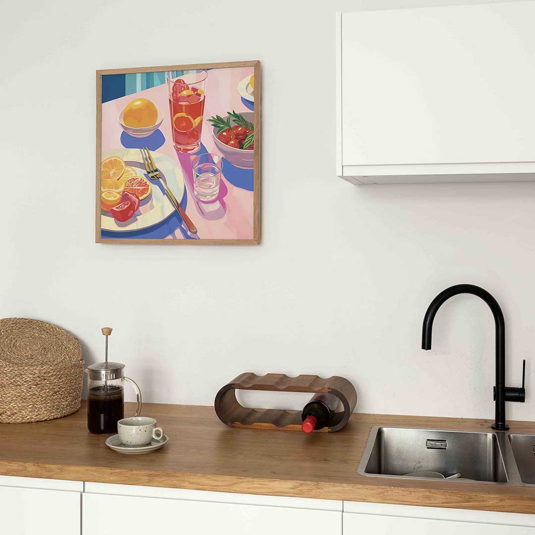 Fruit en drankjes – keukenposter in vierkant formaat