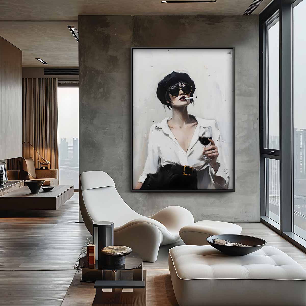 Chic en Nonchalant – staande wandkunst voor woonkamer of interieur