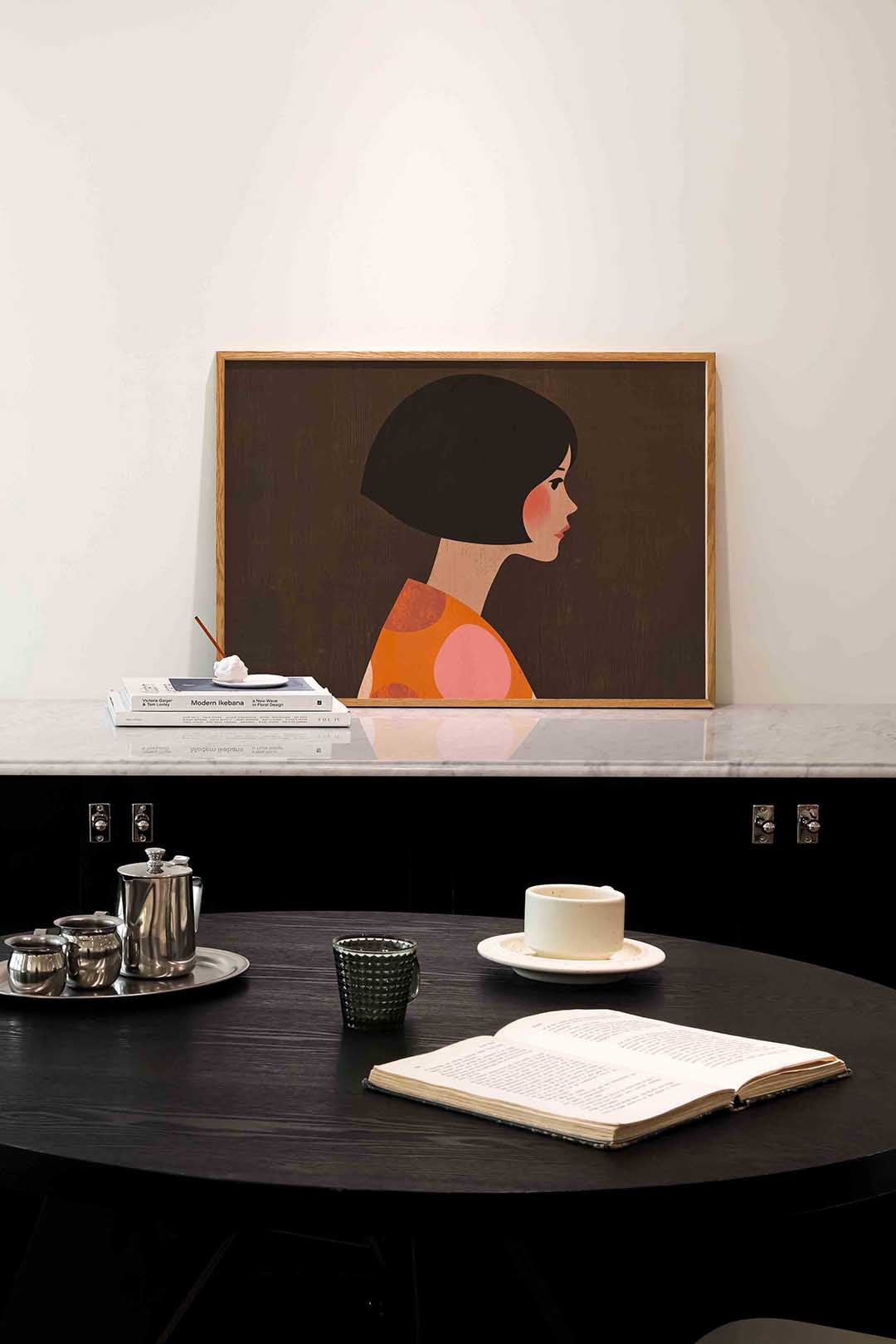 Profiel van vrouw – portret poster in liggend formaat