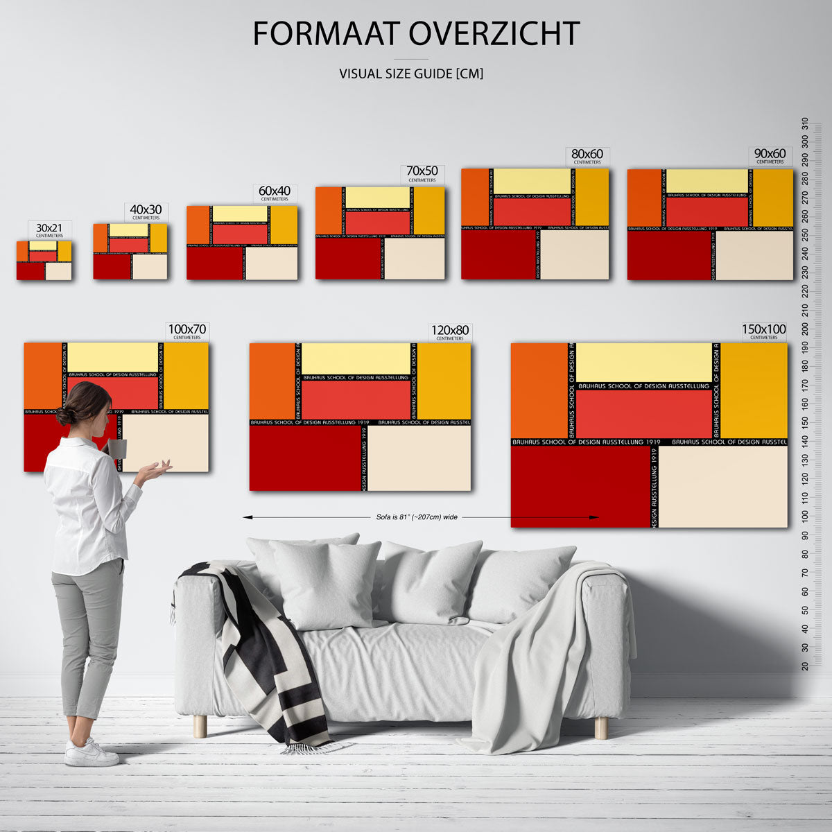 Vlakverdeling en kleur – geometrische poster in Bauhaus-stijl van WallArtistic