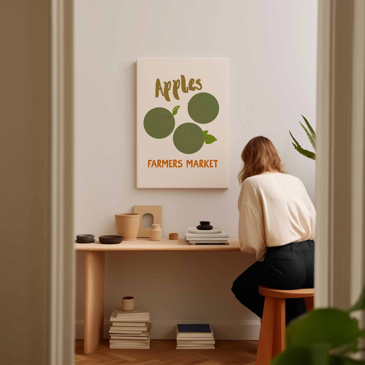 Groene Appelmarkt – staand kunstwerk voor modern interieur