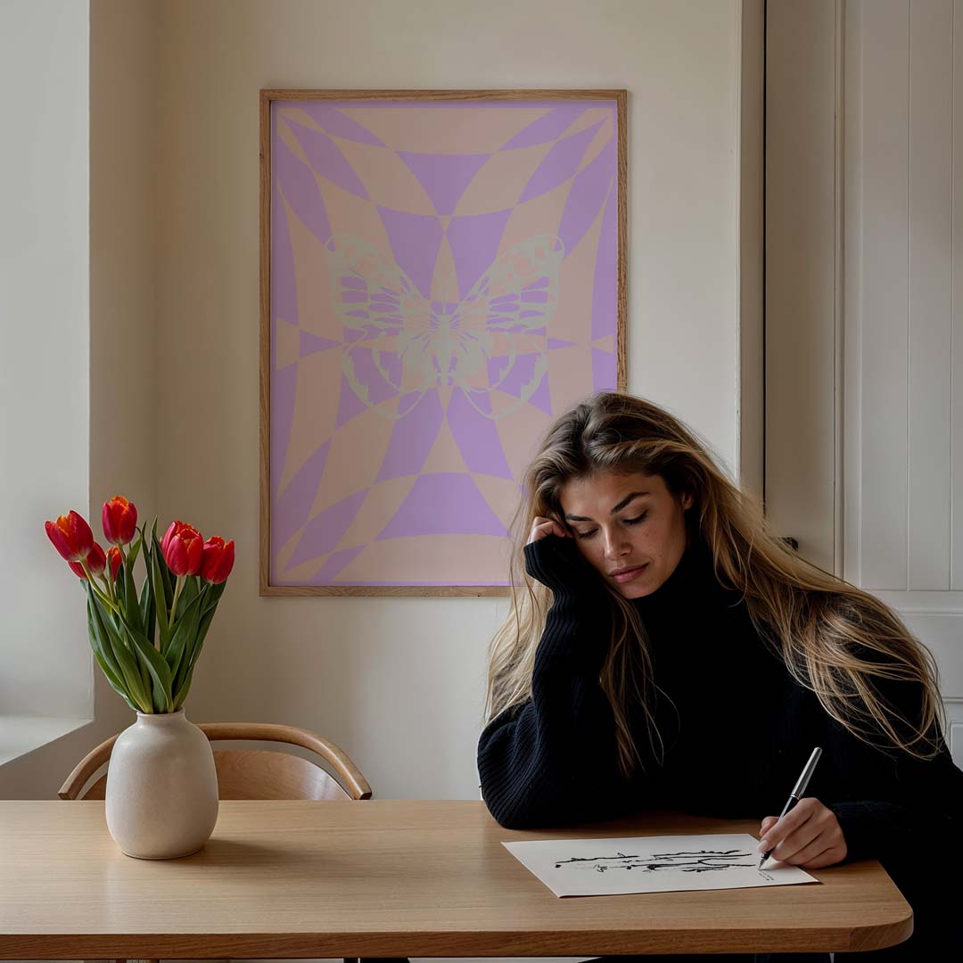 Vlinders Dromen – staande muurposter voor een modern interieur